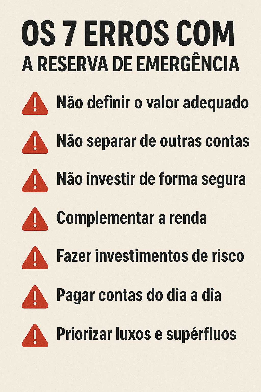 7 erros com a reserva de emergencia